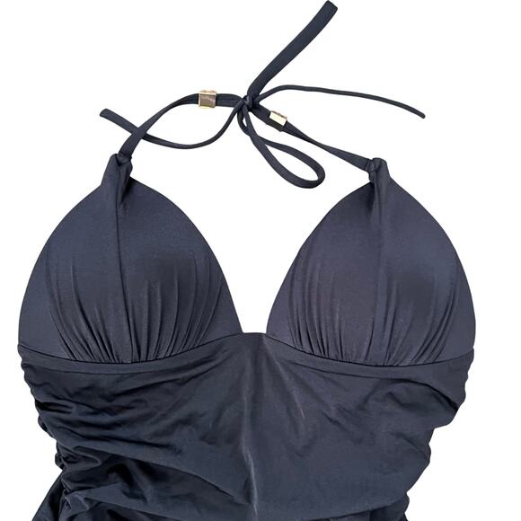 Victoria’s Secret The Flawless One-Piece Swimsuit Black Size L Push-Up Ruched - Picture 3 of 7